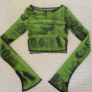 Y2K Mesh Long-Sleeve Crop Top